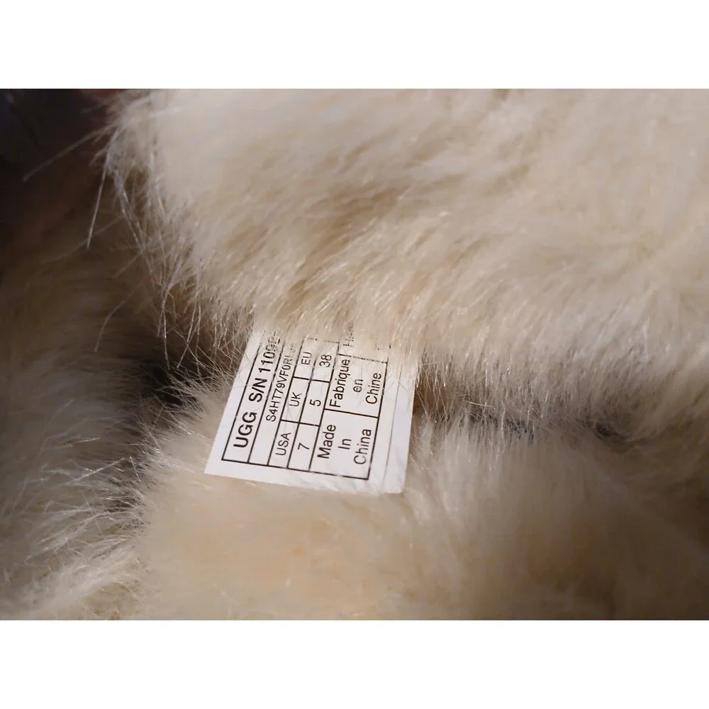 UGG Cathie Women's Fluff Fur Chestnut Boots Tan Size 7 MSRP $170